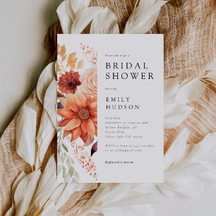 Chute Floral Boho Bridal Showée Invitation