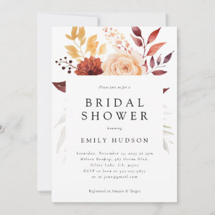 Chute Floral Boho Bridal Showée Invitation