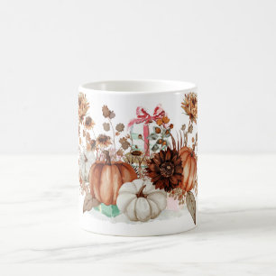 Chute Orange et blanc Citrouille de café Mug