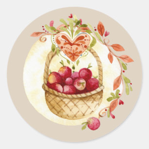 Chute Panier de pomme Cadeau Stickers Floral