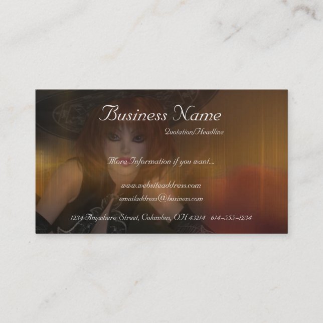 Chute sorcière design 1 Carte de visite (Devant)