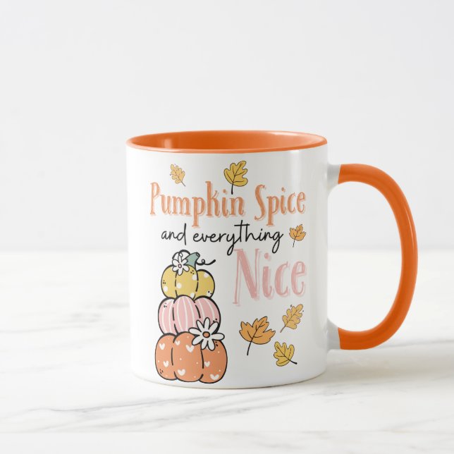 Chute/thème Citrouille Latte Mug (Droite)