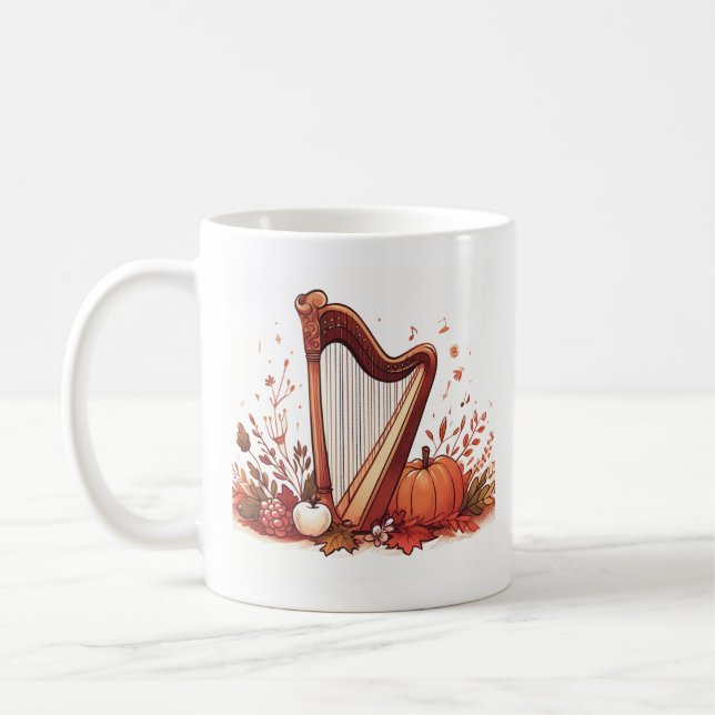 Chute Thème Harpe Citrouille Mug (Gauche)