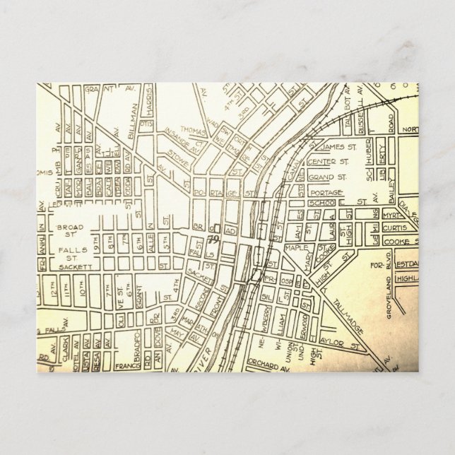 Chutes de Cuyahoga, OH Carte Vintage (Devant)