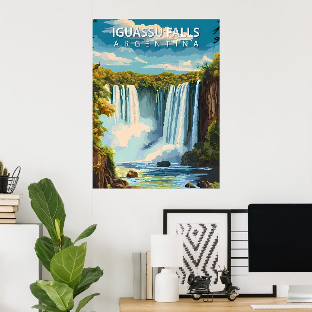 Chutes d'Iguassu, Argentine – Affiche de voyage vi (Bureau à domicile)