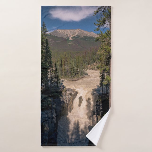 Chutes Sunwapta, Photographie canadienne des chute (Serviette de bain)