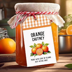 Chutney orange préserver étiquette à damiers motif
