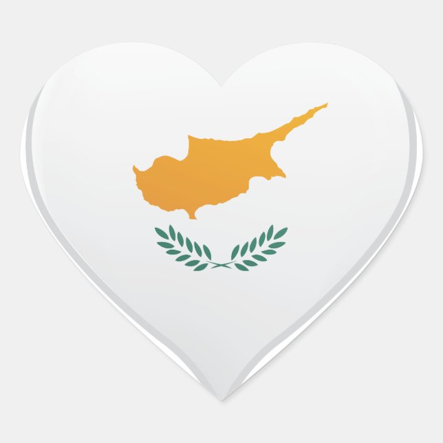 Chypre amour drapeau orgueil autocollant coeur (Devant)