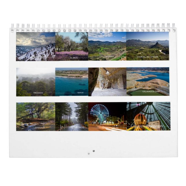 Chypre Calendrier Moyen Deux Pages, Blanc (Dos)