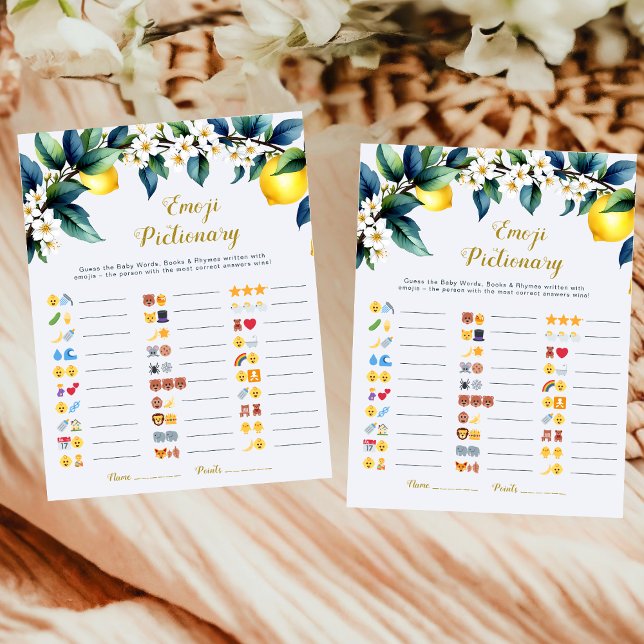 Ciao Baby Lemon Baby Shower Emoji Pictionary Game (Créateur téléchargé)