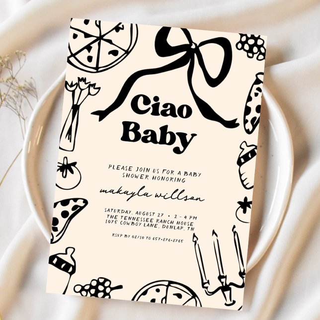 Ciao Baby Pizza Italien Faire-Part de Naissance De (Créateur téléchargé)