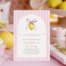 Ciao Bambina Pink Lemon Baby Shower Invitation