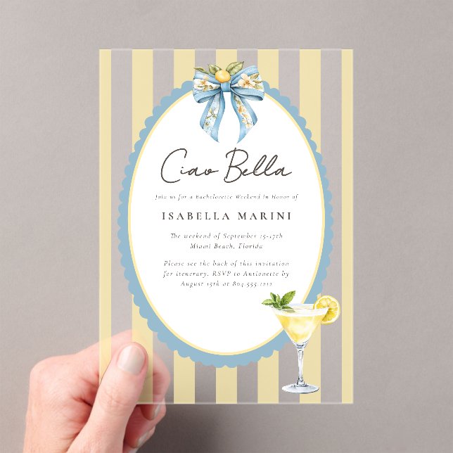 Ciao Bella Bachelorette Weekend Invitation (In situ (ordinateur de poche))