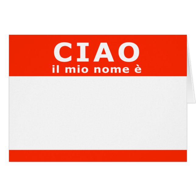CIAO il mio nome e (Devant Horizontal)