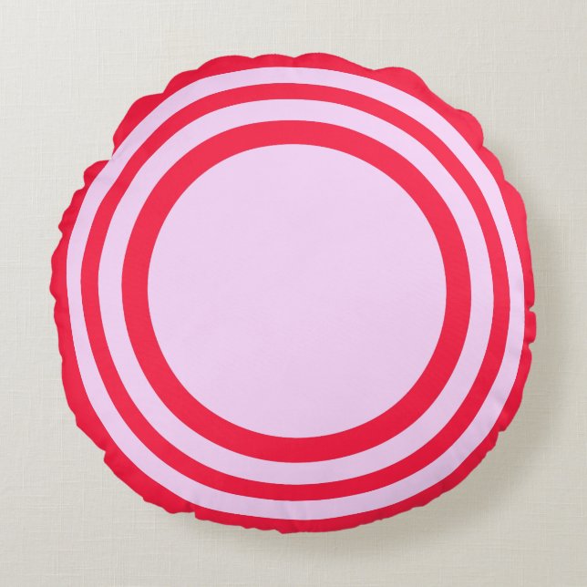 Cible Bullseye, Coussin rond Deux Tons Rose (Devant)