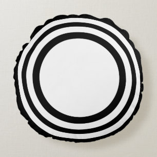 Cible Bullseye, Coussin rond noir-blanc