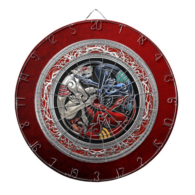 Cible De Fléchettes [200] Celtic Treasures - Three dogs on Silver (Devant)