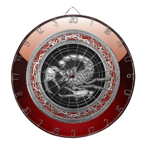 Cible De Fléchettes [200] Scorpion d'argent sacré sur noir