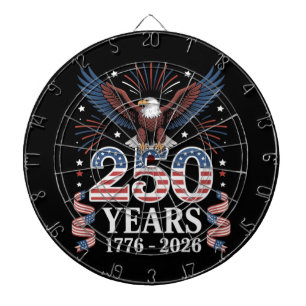 Cible De Fléchettes 250e anniversaire USA 1776 2026 Aigle patriotique 