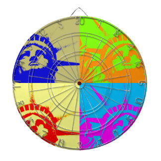 Cible De Fléchettes 4 Couleur Pop Art Lady Liberty