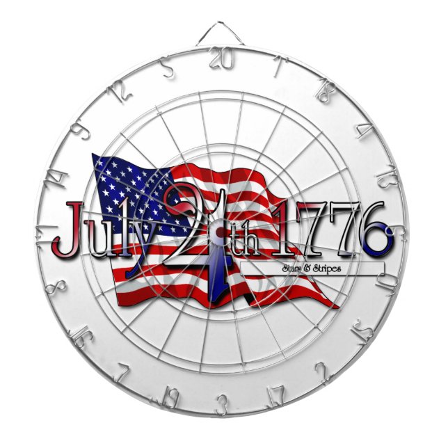 Cible De Fléchettes 4 juillet 1776 Étoiles et rayures (Devant)