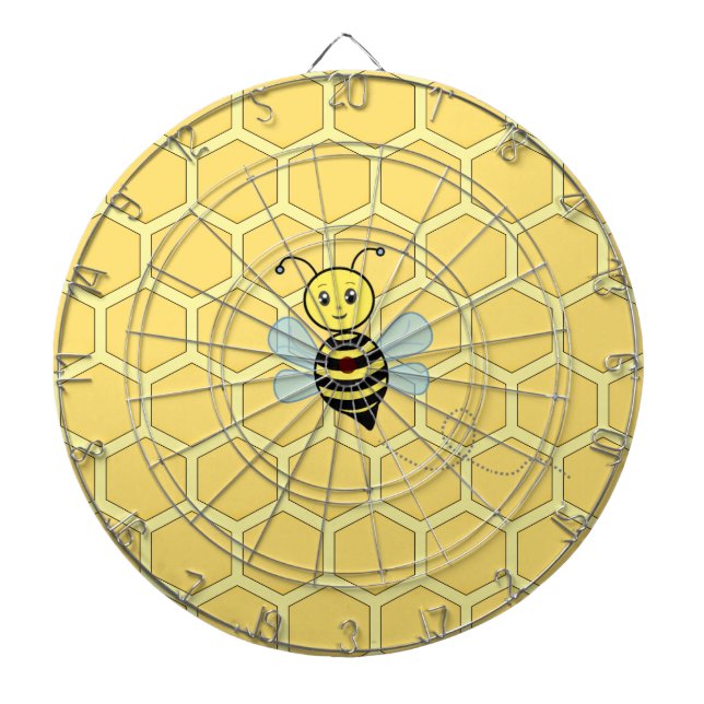 Cible De Fléchettes Abeille à miel sur un rayon de miel (Devant)