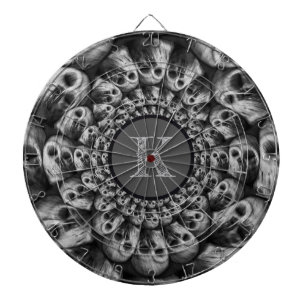 Cible De Fléchettes Abrégé sur éffrayant crânes de monogramme noir