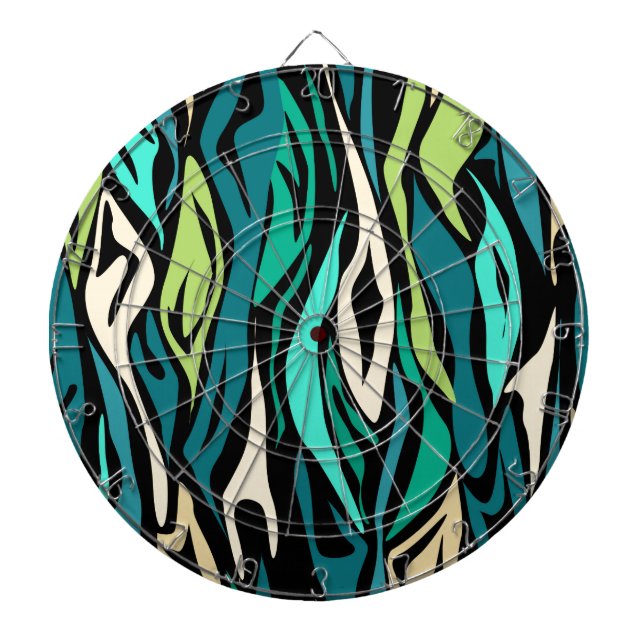 Cible De Fléchettes Abstract black turquoise (Devant)