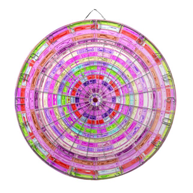 Cible De Fléchettes Abstract Stained Glass Mosaic Pattern #3 (Devant)