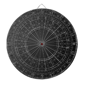 Cible De Fléchettes Abstrait cercle d'art géométrique noir cadeau créa