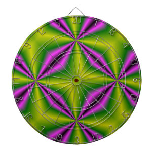 Cible De Fléchettes abstrait Rainbow-Art vert violet