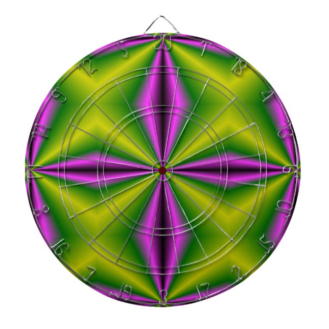 Cible De Fléchettes abstrait Rainbow-Art vert violet (Devant)