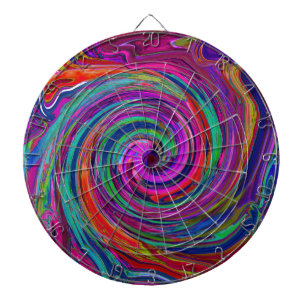 Cible De Fléchettes Abstrait Rétro Groovy Magenta Foncé Tourbillon Arc
