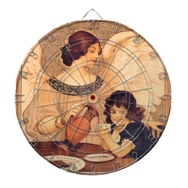 Cible De Fléchettes Affiche Antique d'Ange au Chocolat Français : Art  (Devant)