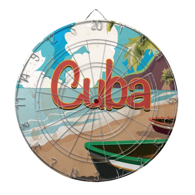 Cible De Fléchettes Affiche de voyage vintage Cuba (Devant)