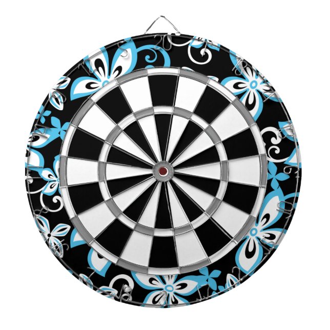 CIBLE DE FLÉCHETTES ALOHA HAWAII (NOIR/BLEU) (Devant)