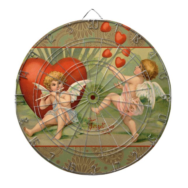 Cible De Fléchettes Amours Antiques de la Saint-Valentin Cupidons (Devant)