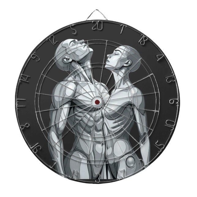 Cible De Fléchettes Android Union: Cyborg Couple Futuristic Dartboard (Devant)