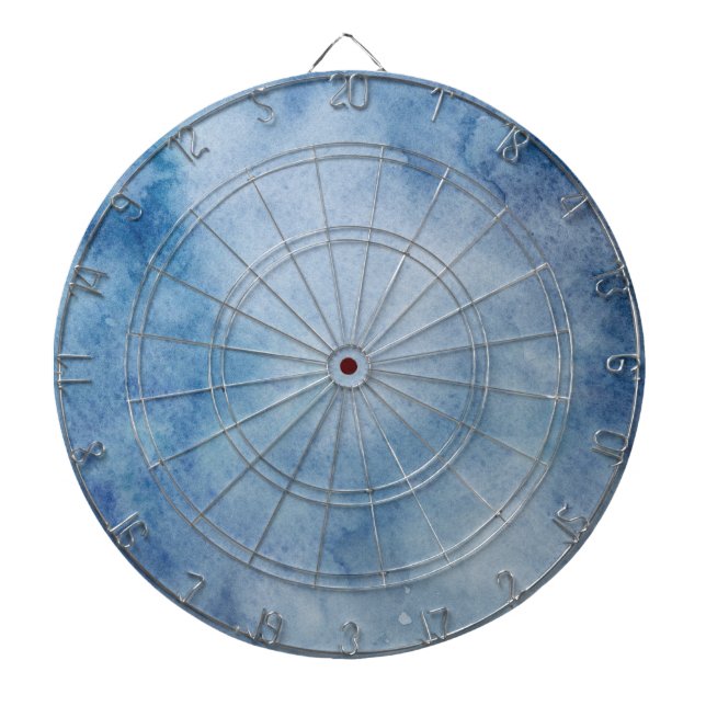 Cible De Fléchettes Aquarelle bleue Texture (Devant)