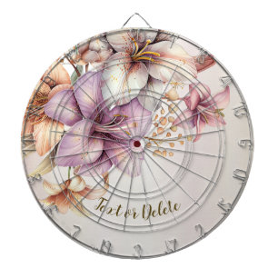 Cible De Fléchettes Aquarelle Boho Rose Fleurs Élégante Et Élégante