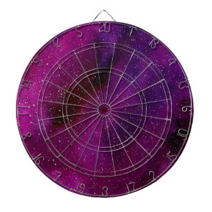 Cible De Fléchettes Aquarelle Galaxies rose violet