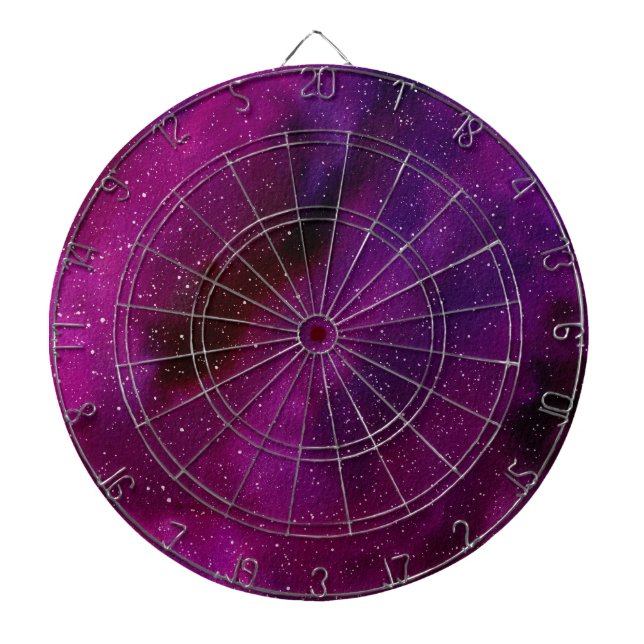 Cible De Fléchettes Aquarelle Galaxies rose violet (Devant)