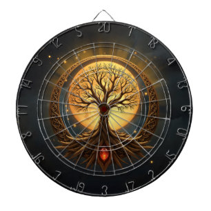Cible De Fléchettes Arbre de Vie – Illumination au Clair de Lune