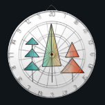 Cible De Fléchettes arbres arc-en-ciel modernes du milieu du siècle ro<br><div class="desc">Arbres modernes au design arc-en-ciel coloré. Avec des touches de rougeur et de turquoise.</div>