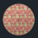 Cible De Fléchettes Arbres de Noël rétro sucre de canne étoile aux bai<br><div class="desc">Motif sans couture décoré d'un ornement festif de Noël sur un arrière - plan rose</div>