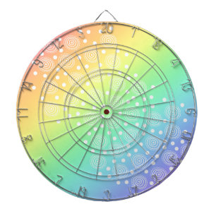 Cible De Fléchettes Arc-en-ciel Pastel avec Arc-en-tête Cercles