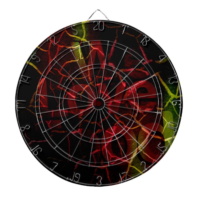 Cible De Fléchettes Arêtes Frayées, Coeur Fort : Amour Indestructible (Devant)