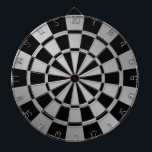 Cible De Fléchettes Argent métallique et noir<br><div class="desc">Que les jeux commencent ! Cet élégant tableau de bord en métal argenté et noir est parfait pour une salle de jeux et un dortoir universitaire.</div>
