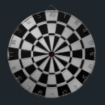 Cible De Fléchettes Argent métallique et noir<br><div class="desc">Que les jeux commencent ! Cet élégant tableau de bord en métal argenté et noir est parfait pour une salle de jeux et un dortoir universitaire.</div>
