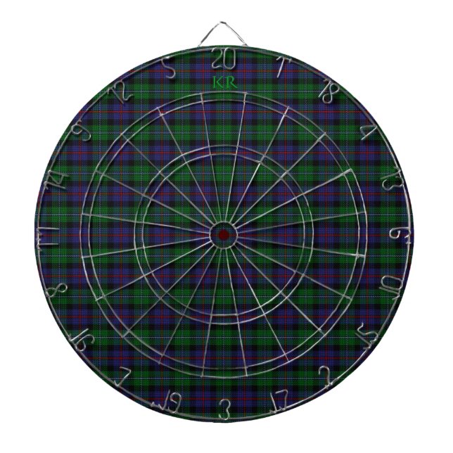 Cible De Fléchettes Argyll District Tartan avec monogramme / initiales (Devant)